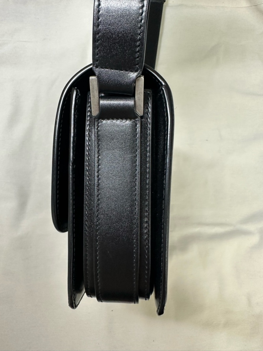Saint Laurent Black Leather solferino medium Crossbody with Silver YSL Logo bag - Picture 3 of 9